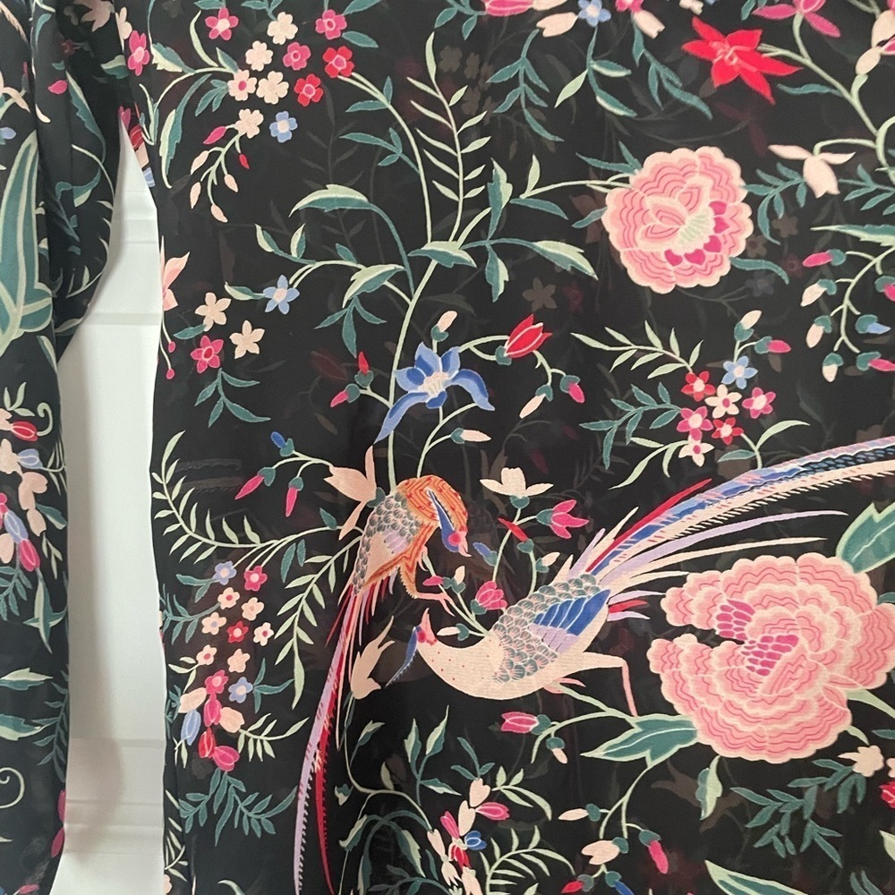 Natori + Neiman Marcus Vintage slip and robe, peacocks and flowers, one size - Picture 3 of 11
